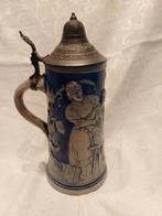 Vintage Duitse Bierpul met Tinnen Deksel, Antiek en Kunst, Antiek | Keramiek en Aardewerk, Ophalen of Verzenden