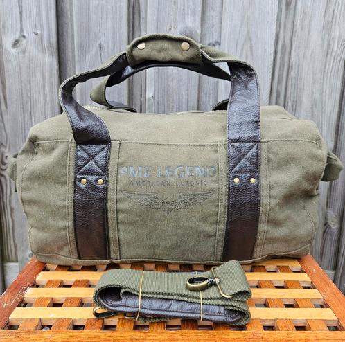 PME Legend canvas weekendtas / reistas met draagriem zgan, Sieraden, Tassen en Uiterlijk, Tassen | Reistassen en Weekendtassen