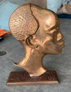 Bronzen bleed van Afrikaanse vrouw kunstenaar ?, Antiek en Kunst, Kunst | Beelden en Houtsnijwerken, Ophalen of Verzenden