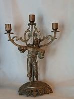 Bronzen kandelaar "man met Accordeon", Antiek en Kunst, Ophalen of Verzenden