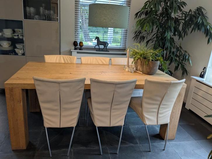 6 Montis Spica Eetkamerstoelen - Origineel Design, Huis en Inrichting, Stoelen, Gebruikt, Vijf, Zes of meer stoelen, Leer, Metaal