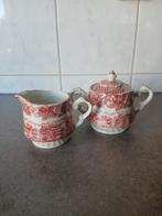 melkkan en suikerpot engels rood, Antiek en Kunst, Antiek | Servies los, Ophalen of Verzenden