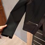 Sandro Paris kort zwart jasje met ritsdetails satin 38 50333, Maat 38/40 (M), ., Zwart, Sandro