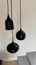 Zwarte Metalen Hanglamp, Huis en Inrichting, Lampen | Hanglampen, Ophalen, Gebruikt, Metaal, 50 tot 75 cm
