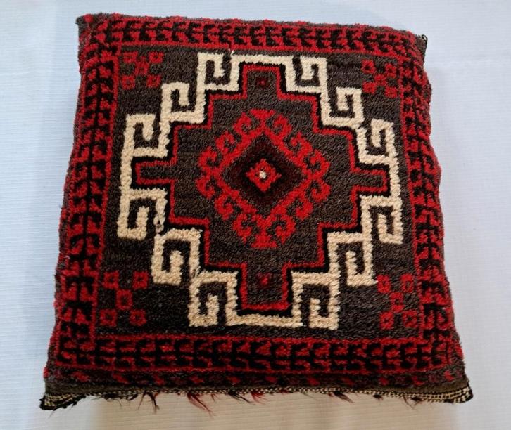 Oude Baluch handgeknoopt perzisch kussen wol pers kelim, Antiek en Kunst, Antiek | Kleden en Textiel, Verzenden