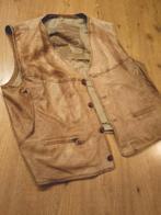 Fraai vintage leren biker vest gilet!, Kleding | Heren, Ophalen of Verzenden, Maat 56/58 (XL), Beige, David Moore