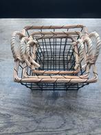 Set van 3 vierkante manden met handvatten, Mand, Vierkant, Ophalen of Verzenden, Zo goed als nieuw