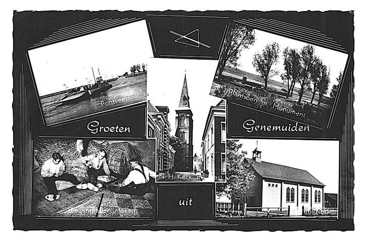 981416 Genemuiden Ov 1966 .Gelopen met zegel, Verzamelen, Ansichtkaarten | Nederland, Gelopen, Overijssel, 1960 tot 1980, Ophalen of Verzenden