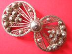 Prachtige Oude Zilveren Gesp met allemaal ronde bolletjes, Verzenden, Zilver