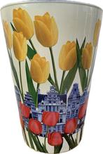Hollandse huisjes en tulpen., Ophalen of Verzenden, Overige kleuren, Glas, Minder dan 50 cm