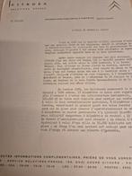1958officiële brief opening Citroën Rennes fabriekFrankrijk, Ophalen of Verzenden, Zo goed als nieuw, Citroën