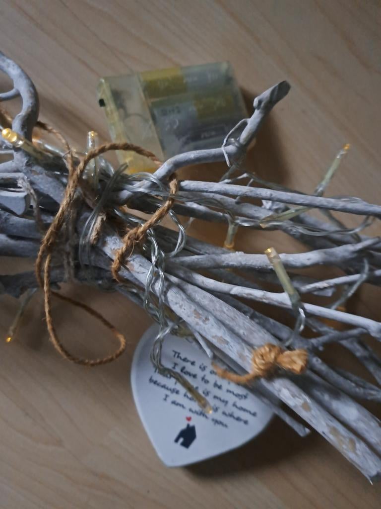 Houten Decoratie met Lichtjes en Engel, Huis en Inrichting, Ophalen of Verzenden, Zo goed als nieuw