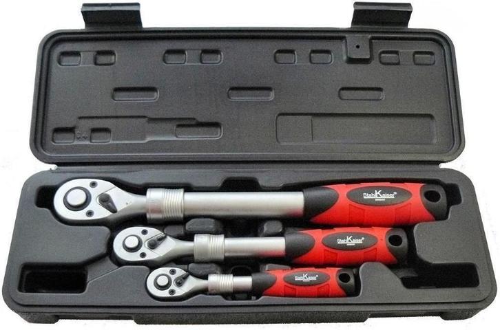 Telescopische Ratelset 3dlg. Nieuw, Auto diversen, Autogereedschap, Nieuw, Ophalen of Verzenden