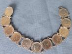 Armband met Wilhelmina dubbeltjes in zilver – 1935 / 1941, Ophalen of Verzenden, Gebruikt, Zilver, Zilver
