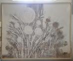 Handgeschilderde bloemen op canvas doek, Ophalen of Verzenden