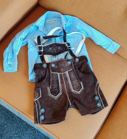Echt leren lederhosen maat 86 (92 past ook) uit Oostenrijk, Kinderen en Baby's, Carnavalskleding en Verkleedspullen, Zo goed als nieuw