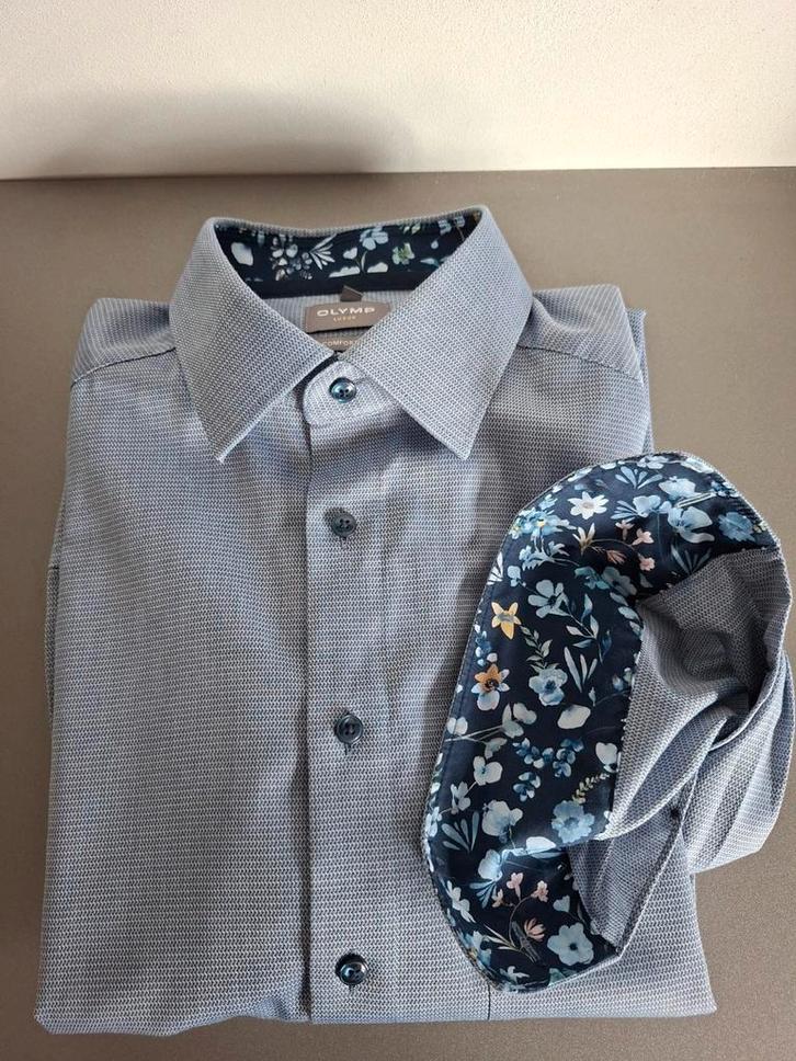 OLYMP Luxor Comfort Fit overhemd - Maat L, Kleding | Heren, Overhemden, Zo goed als nieuw, Halswijdte 41/42 (L), Blauw, Ophalen of Verzenden