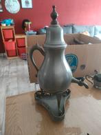Antieke Tinnen Theepot met Warmhouder, Antiek en Kunst, Antiek | Tin, Ophalen of Verzenden