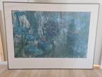 Monet waterlelie reproductie in lijst, Antiek en Kunst, Ophalen