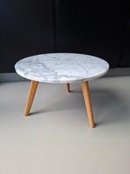 Zuiver Bijzettafel - marmer blad / White stone, Ophalen, Minder dan 55 cm, Rond, Zo goed als nieuw