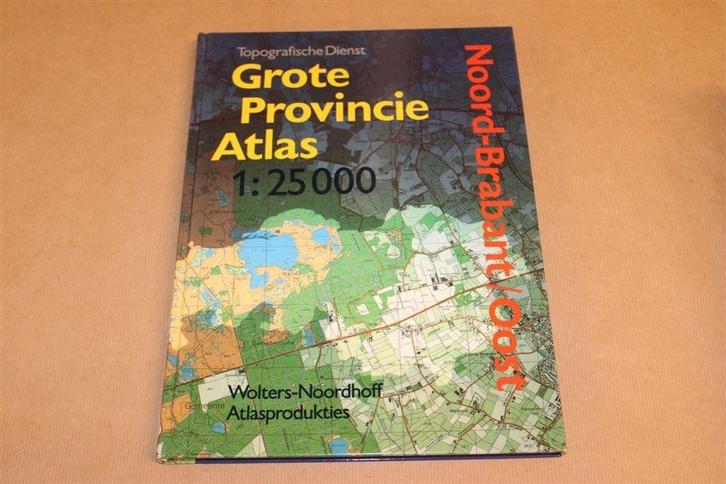 Grote provincie atlas Noord-Brabant/Oost, Boeken, Atlassen en Landkaarten, Zo goed als nieuw, Landkaart, Nederland, 1800 tot 2000