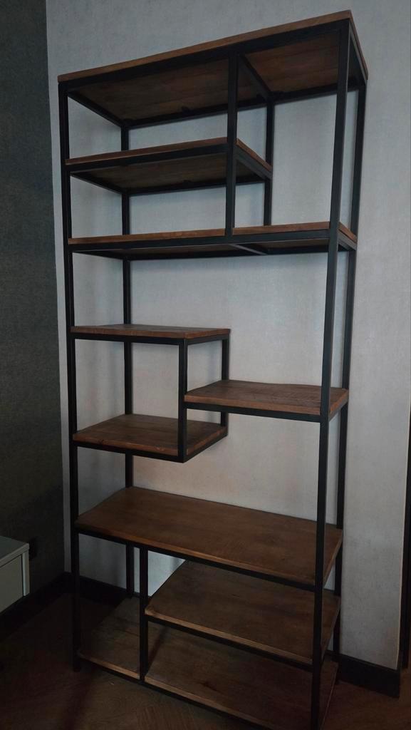 Mooie mango houten vakkenkast - 195cm hoog, Huis en Inrichting, Kasten | Boekenkasten, Gebruikt, 100 tot 150 cm, 150 tot 200 cm