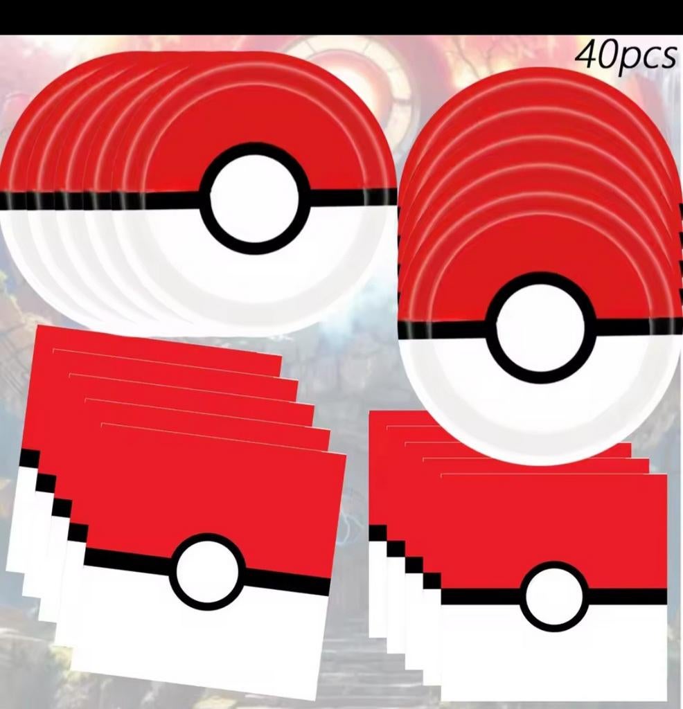 Pokemon thema feestartikelen - 40 stuks, Ophalen