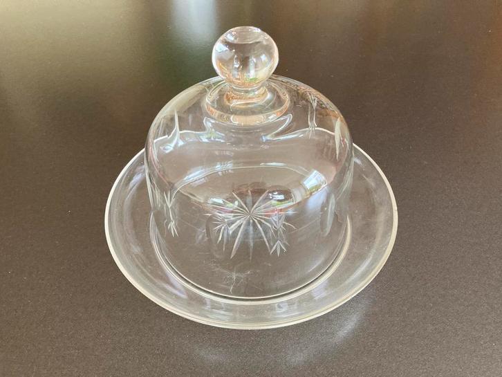 Oude glazen stolp met ingeslepen sterren, Huis en Inrichting, Woonaccessoires | Stolpen, Gebruikt, Ophalen of Verzenden