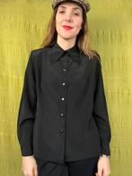 Vintage jaren 90 blouse - embroidery - zwart - 40/L, Kleding | Dames, Blouses en Tunieken, Maat 38/40 (M), Zwart, Ophalen of Verzenden