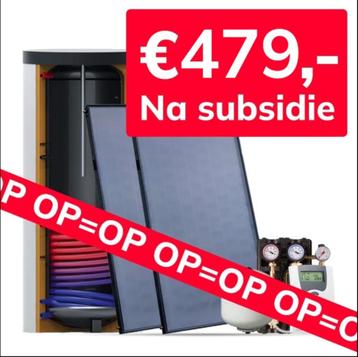 300 Liter Zonneboiler met 3 vlakke plaat collectoren beschikbaar voor biedingen