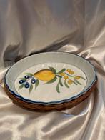 Vintage Handbeschilderd Schaaltje met Rotan, Antiek en Kunst, Ophalen of Verzenden