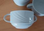 Set van 4 witte porseleinen soepkommen - Schönwald - ZGAN, Ophalen of Verzenden, Zo goed als nieuw, Kom(men), Effen