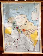 Oude schoolkaart Groningen - Dijkstra Zeist, Antiek en Kunst, Antiek | Schoolplaten, Ophalen of Verzenden, Aardrijkskunde