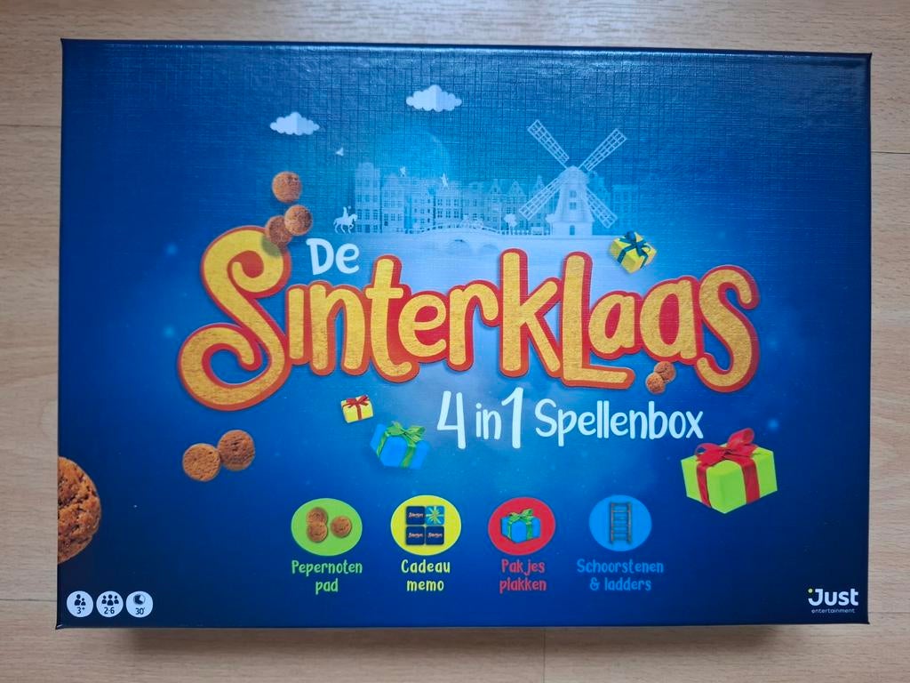 De sinterklaas 4 in 1 spellenbox, Hobby en Vrije tijd, Gezelschapsspellen | Bordspellen, Ophalen of Verzenden, Nieuw
