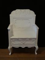 Kinderbankje wit gerestyled lengte 66 cm diepte 42 cm hoogte, Antiek en Kunst, Ophalen