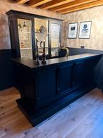 Zwarte bruine bar kroeg toog cafe man cave luifelbar set, Ophalen of Verzenden, Zo goed als nieuw
