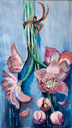 ‘Boeket Lotusbloemen’, ingelijst, Antiek en Kunst, Ophalen