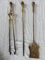 Antiek haardstel in koper en ijzer – ca. 1900, Antiek en Kunst, Ophalen of Verzenden, Brons