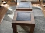 Bijzettaffels., Gebruikt, Vierkant, 55 tot 75 cm, Hout