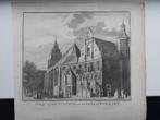 18 / Stadhuis en Kerk te Woerden Gravure uit 1750 J. Philips, Antiek en Kunst, Ophalen of Verzenden