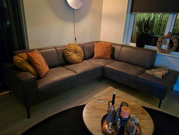 Te koop, ecolederen hoekbank antraciet. beschikbaar voor biedingen