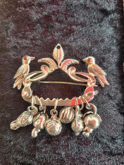 Gerson Bahia Penca de Balangandan broche hanger 925 zilver, Sieraden, Tassen en Uiterlijk, Antieke sieraden, Hanger, Overige materialen