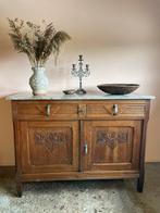 Prachtige vintage commode met taupe marmeren blad, Ophalen, Zo goed als nieuw