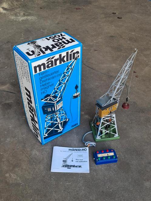 Marklin modeltrein blikken kraan 7051 met doos als nieuw !, Hobby en Vrije tijd, Modeltreinen | H0, Zo goed als nieuw, Brug, Tunnel of Gebouw