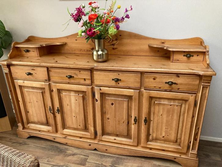 Grenen dressoir, Huis en Inrichting, Kasten | Dressoirs, Gebruikt, 200 cm of meer, 25 tot 50 cm, Met lade(s), Met deur(en), Met plank(en)