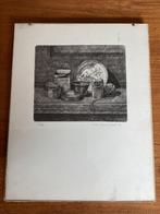 Ets Stilleven van Ineke van der Graaf uit 1980 19/40, Ophalen of Verzenden