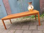 Vintage salontafel teak/ hout Sixties, Gebruikt, 100 tot 150 cm, 50 tot 75 cm, Rechthoekig