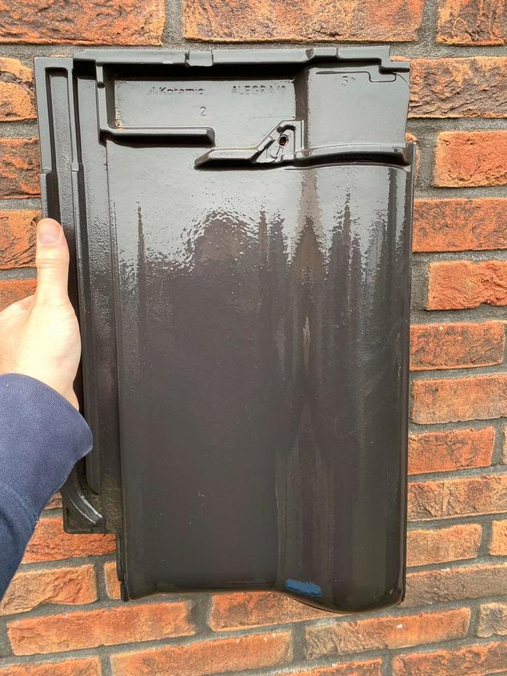 Zwarte Keramische Dakpannen - 2019, Doe-het-zelf en Verbouw, Dakpannen en Dakbedekking, Gebruikt, Dakpannen, Steen of Klei, Zwart