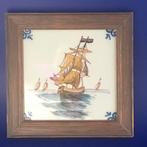 Makkum tegel in eiken lijst, Ophalen of Verzenden