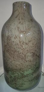 Vaas met goud schilfers en luchtbellen groen grijs, Huis en Inrichting, Woonaccessoires | Vazen, Minder dan 50 cm, Groen, Glas